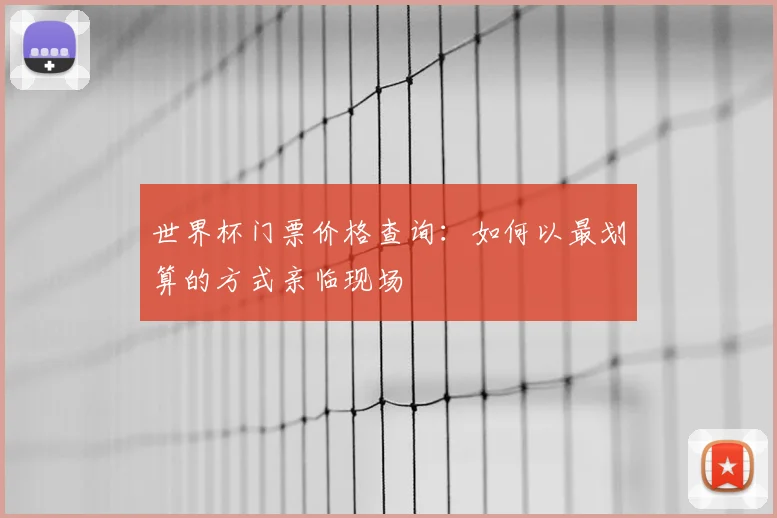 世界杯门票价格查询：如何以最划算的方式亲临现场